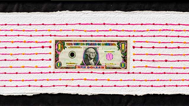 hand colored money art by west roberts